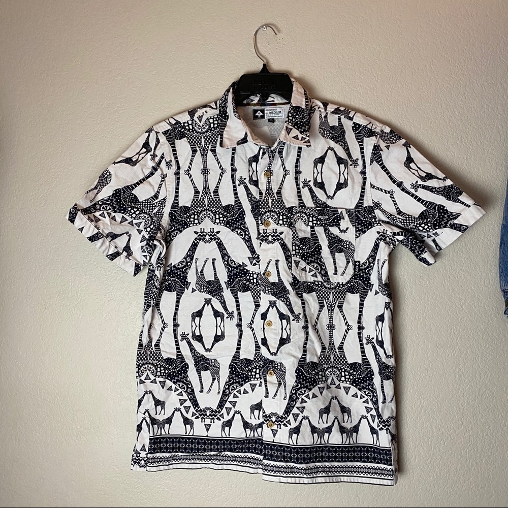 LRG Lifted Research Group Giraffe Button Up Shirt
